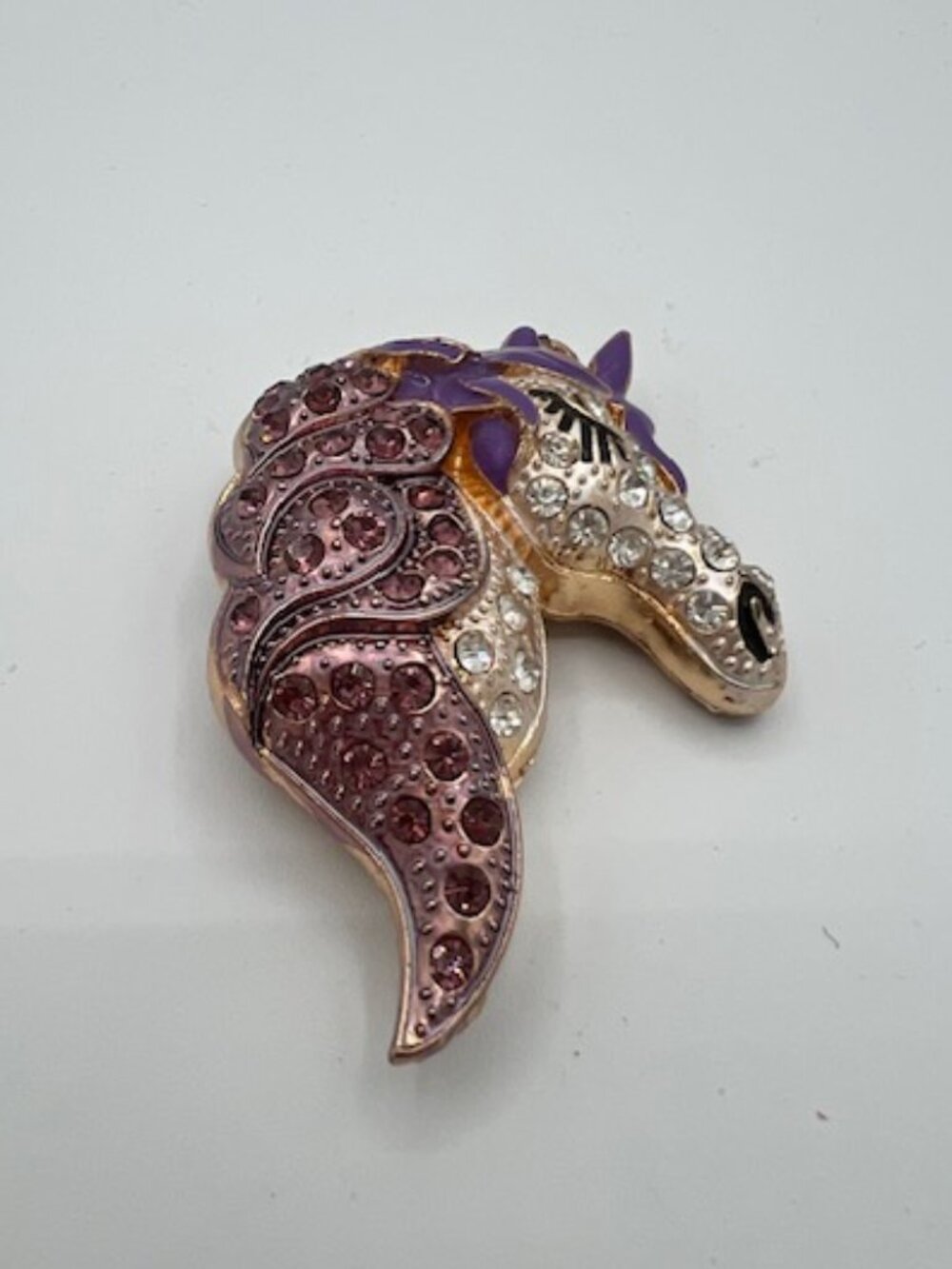 Betsey Johnson Pink Purple Rhinestone Seahorse Pendant